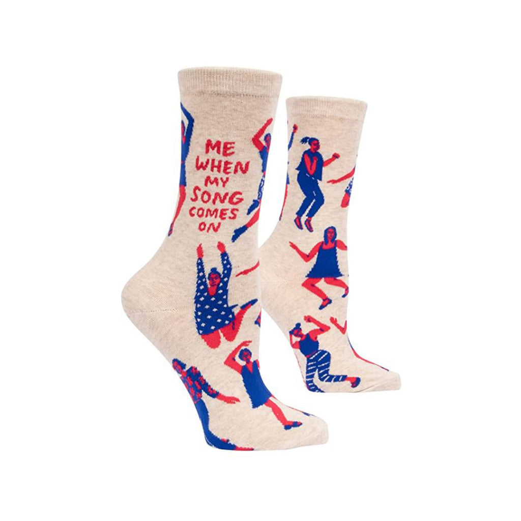 Blue Q Me When My Song Comes On Single Pair Crew Socks - Radar Toys