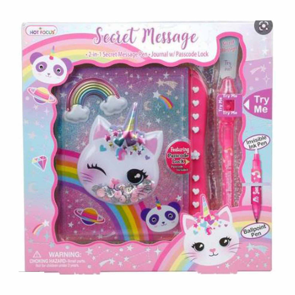 Hot Focus Caticorn Secret Message With Passcode Lock Set - Radar Toys