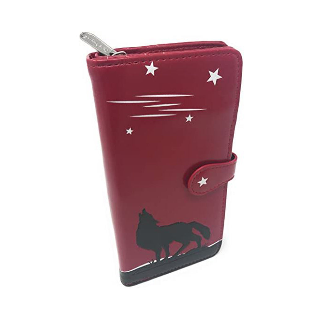 Shagwear Howling Wolf Large Red Zipper Wallet - Radar Toys