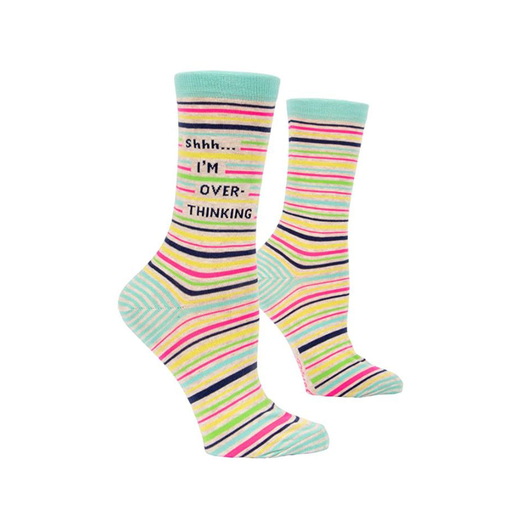 Blue Q Shhh I'm Overthinking Single Pair Crew Socks - Radar Toys