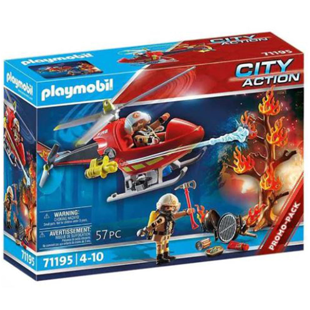 Playmobil City Action Fire Rescue Helicopter Building Set 71195 - Radar Toys