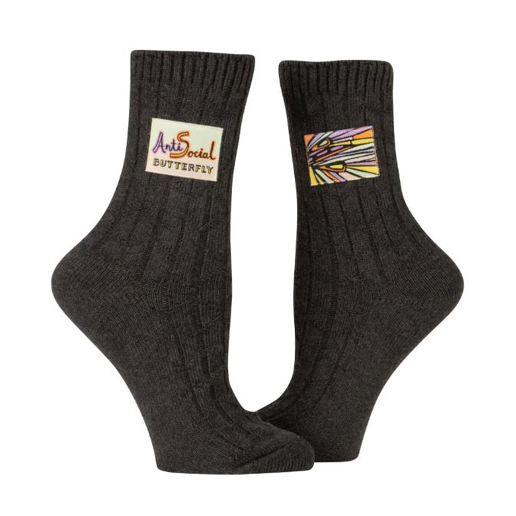 Blue Q Anti Social Butterfly Tag Socks - Radar Toys