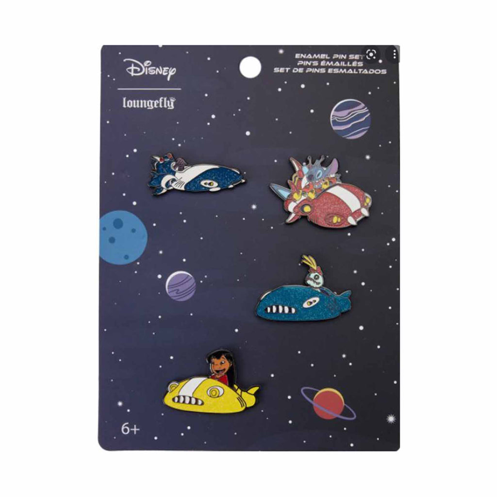 Loungefly Disney Lilo And Stitch Space Adventure 4 Piece Pin Set