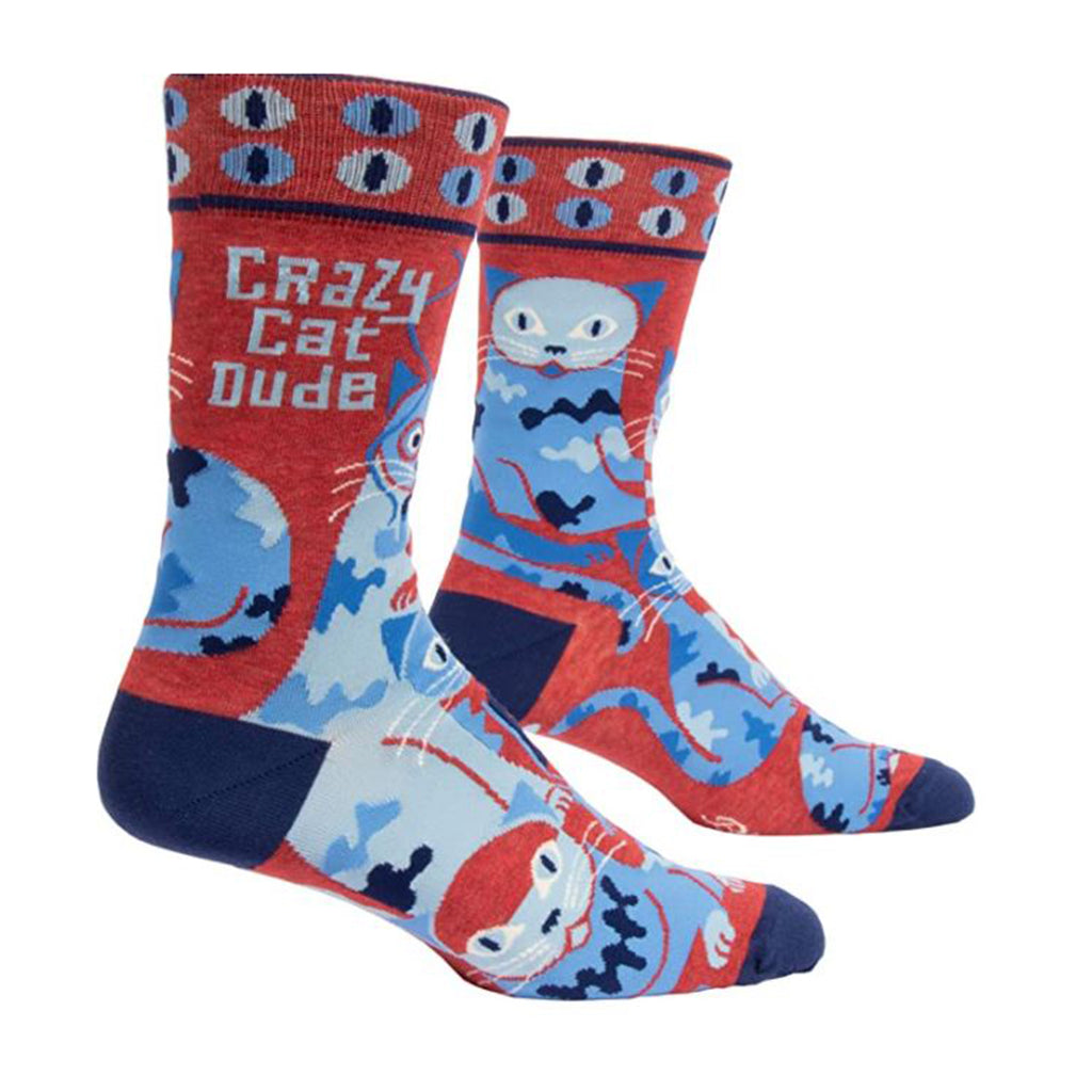 Blue Q Crazy Cat Dude Single Pair Crew Socks - Radar Toys