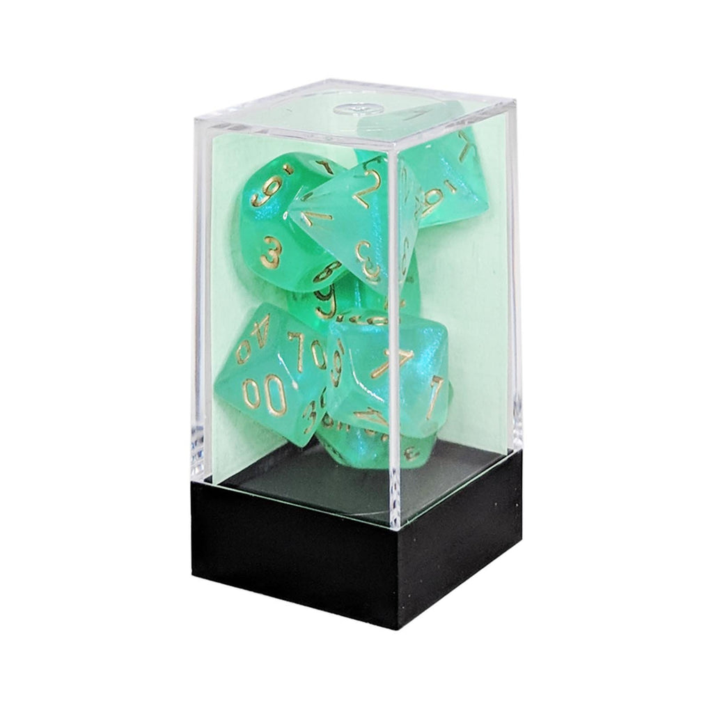 Chessex 7 Set Dice Borealis Light Green/Gold CHX 27425