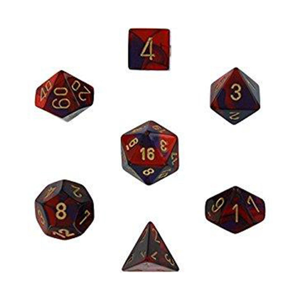 Chessex 7 Set Dice Gemini Purple-Red/Gold CHX 26426