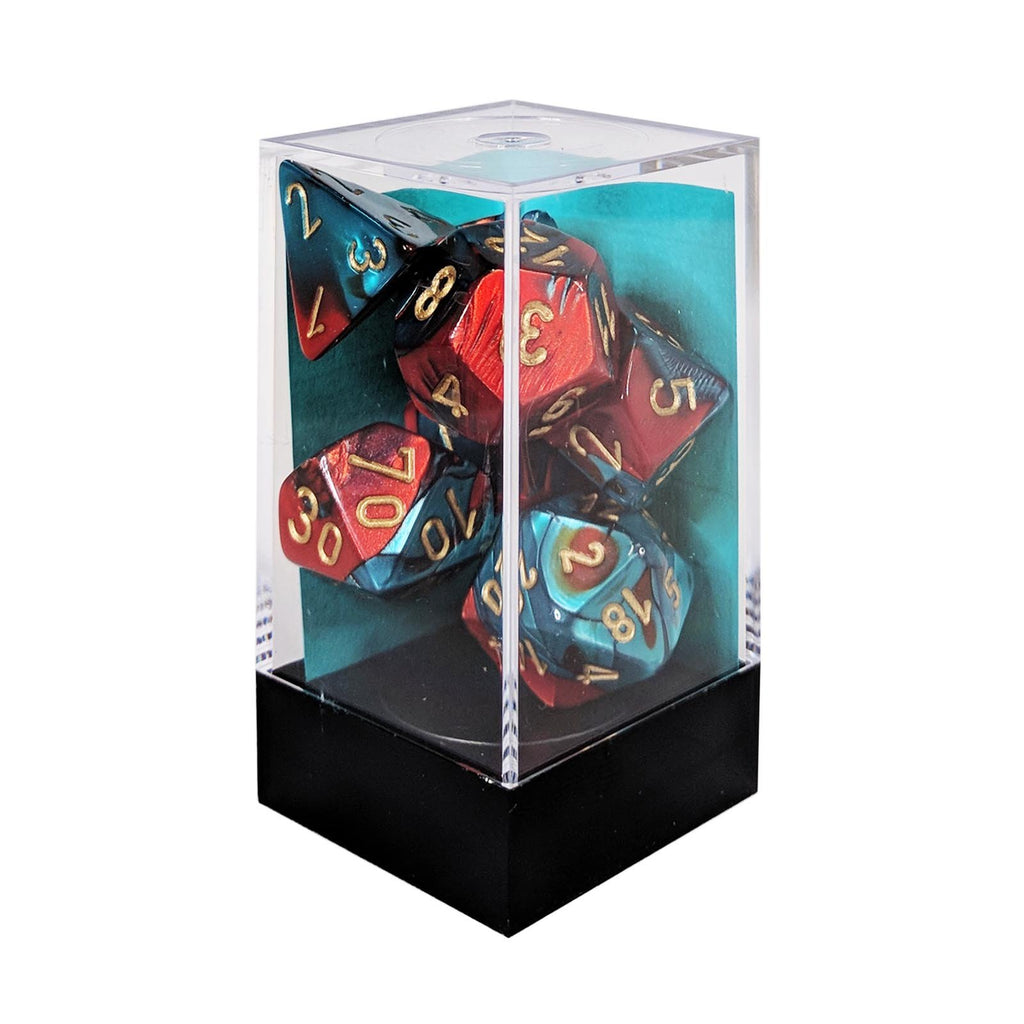 Chessex 7 Set Dice Gemini Red-Teal/Gold CHX 26462