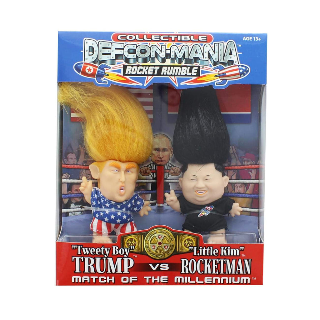 Collectible Tweety Boy Trump Vs Little Kim Rocketman Figure Set - Radar Toys