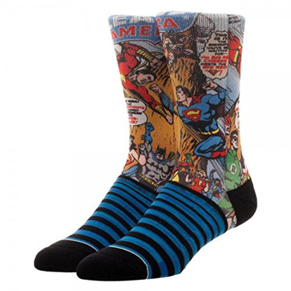DC Justice League Sublimated Panel One Pair Of Crew Socks