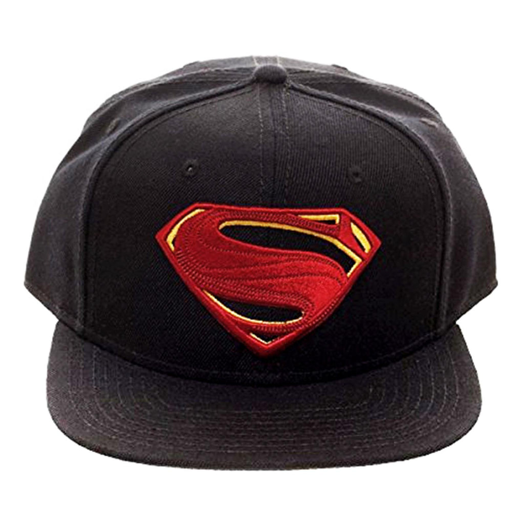 DC Justice League Superman Logo Black Snapback Hat