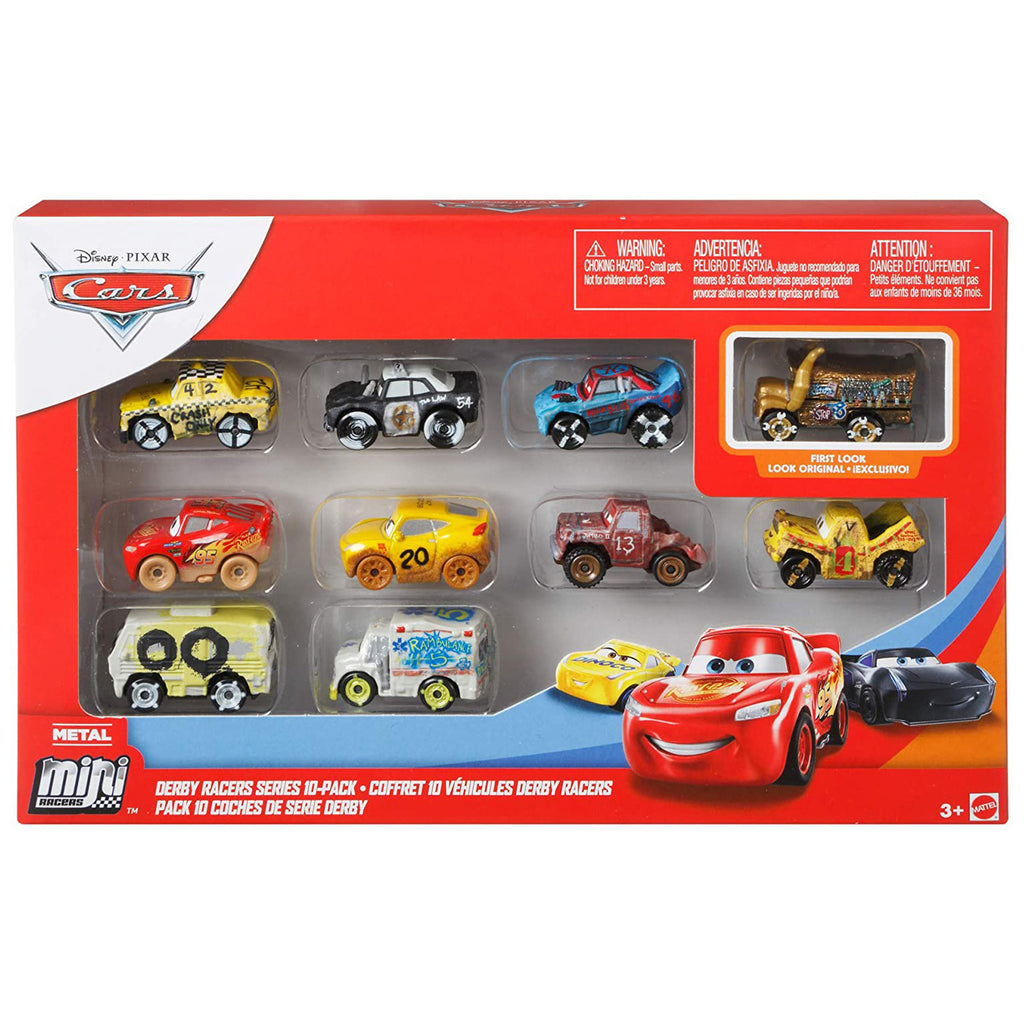 Disney Cars Metal Mini Racers Derby Racers 10 Car Set