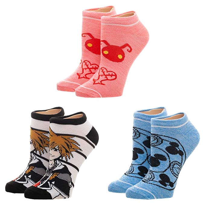 Disney Kingdom Hearts Hearts 3 Pairs Of Ankle Socks