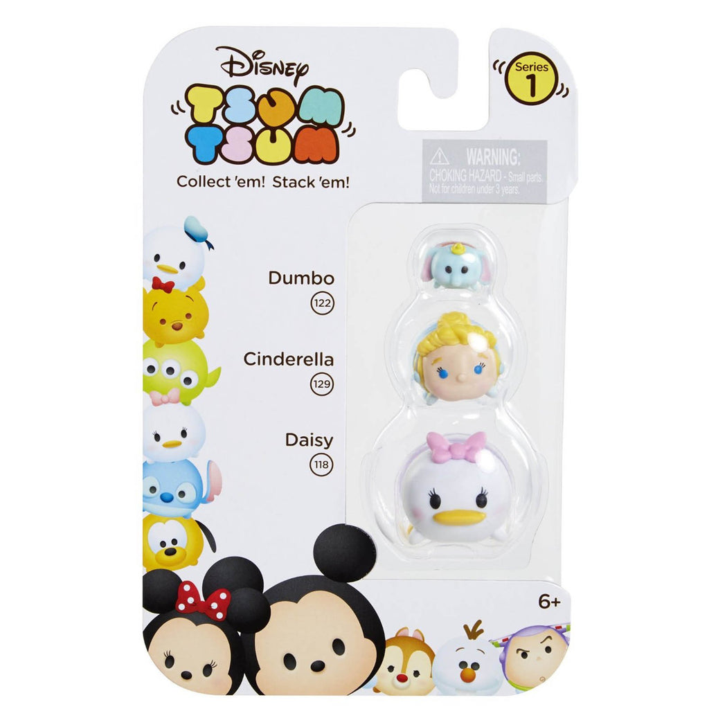 Disney Tsum Tsum Series 1 Dumbo Cinderella Daisy Figures 3 Pack - Radar Toys