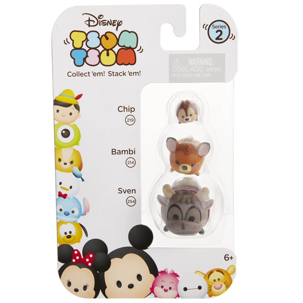 Disney Tsum Tsum Series 2 Chip Bambi Sven Figures 3 Pack - Radar Toys