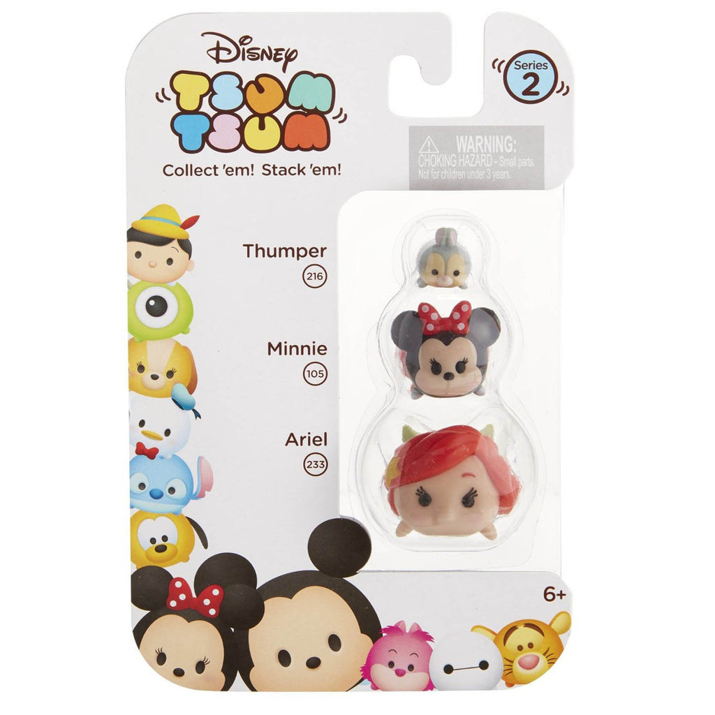 Disney Tsum Tsum Series 2 Thumper Minnie Ariel Figures 3 Pack - Radar Toys