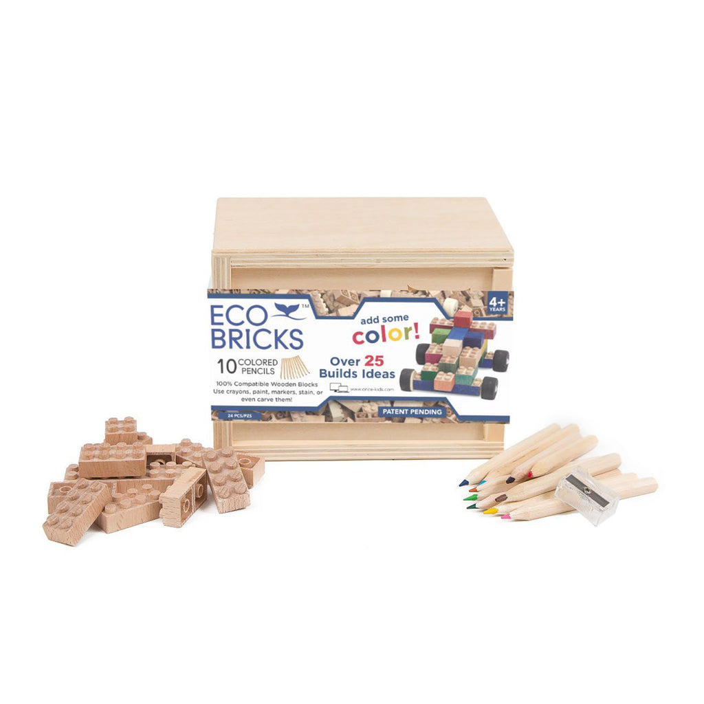 Eco Bricks Wooden Blocks 24 Piece Set - Radar Toys