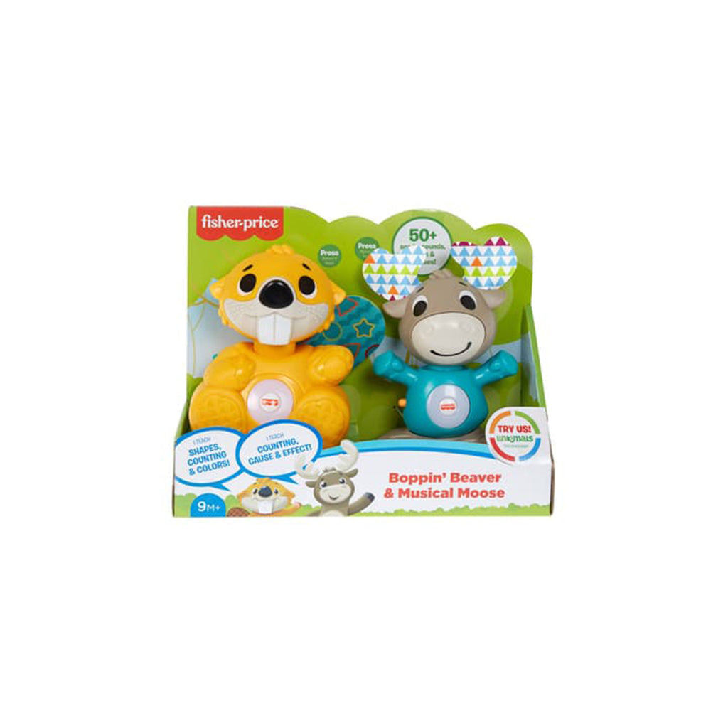 Fisher Price Boppin Beaver And Musical Moose Set