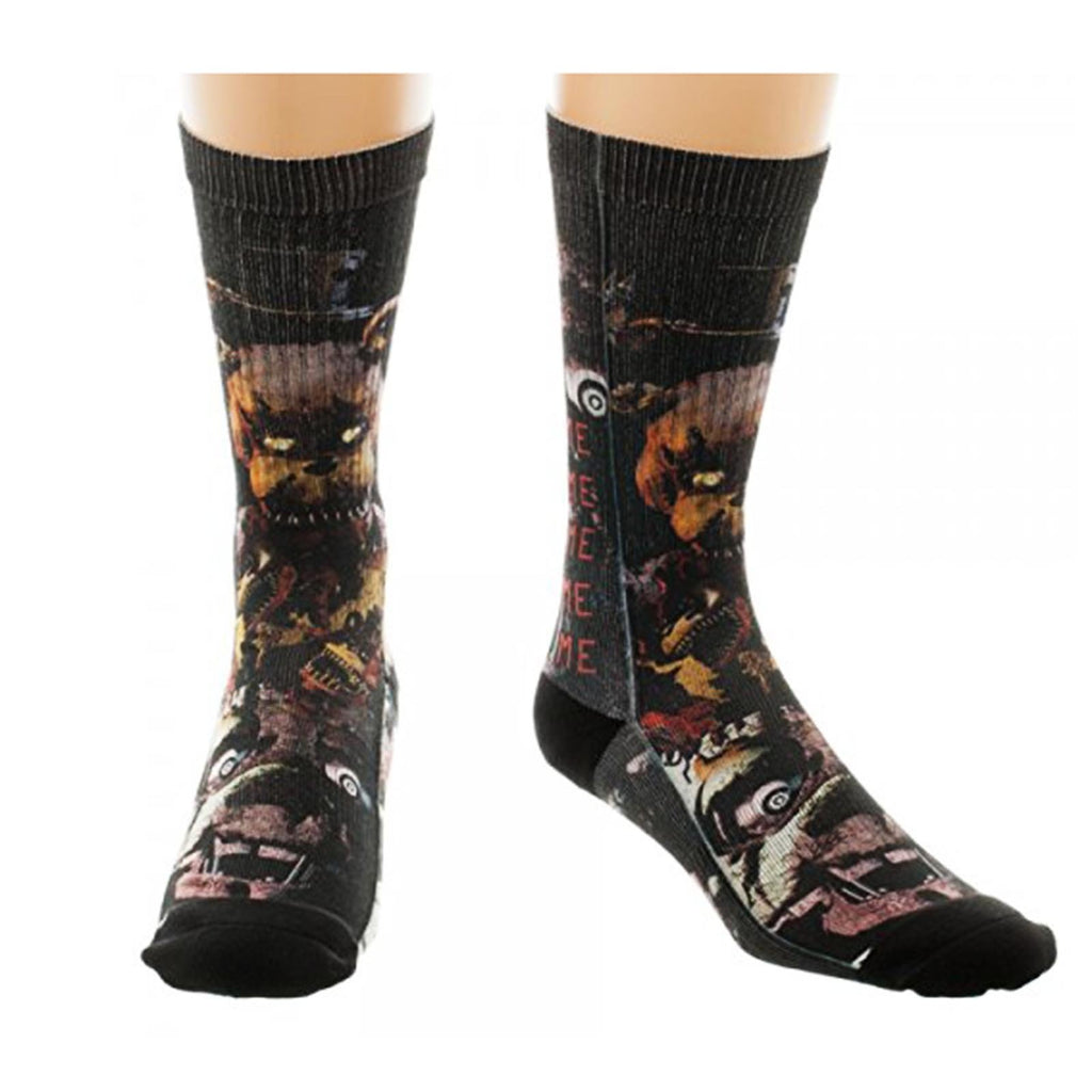 Five Nights At Freddy's Nightmare Sublimated One Pair Of Crew Socks