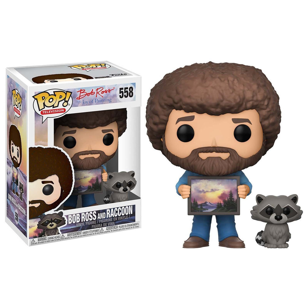 Funko Joy Of Painting POP Bob Ross With And Raccoon Vinyl Figure
