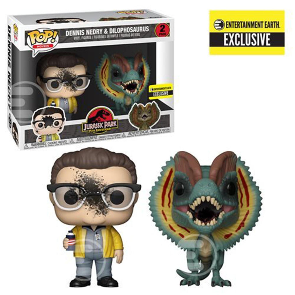 Funko Jurassic Park EE Exclusive POP Dennis Dilophosaurus Figure Set