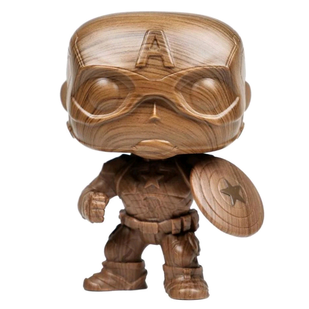 Funko Marvel EE Exclusive POP Captain America Wood Vinyl Figure