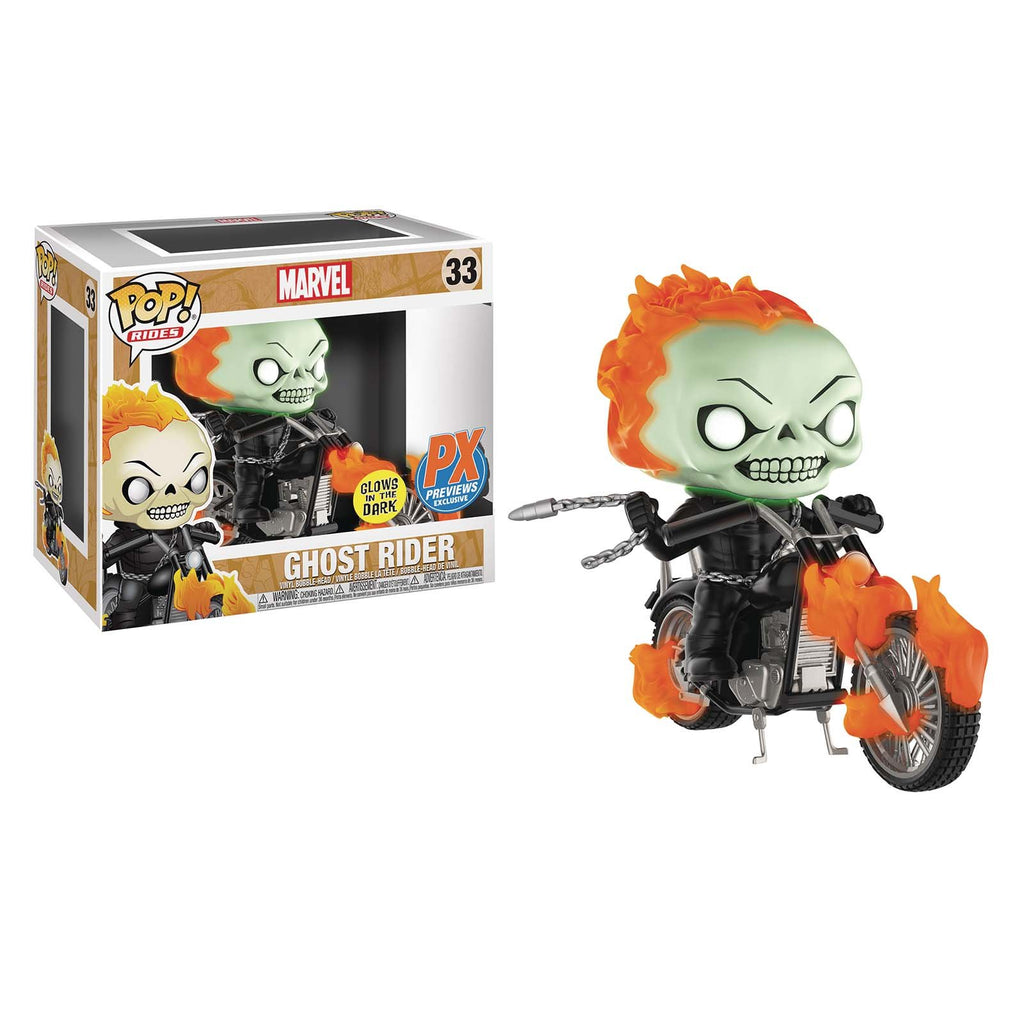 Funko Marvel PX Previews Glow POP Rides Ghost Rider Vinyl Figure