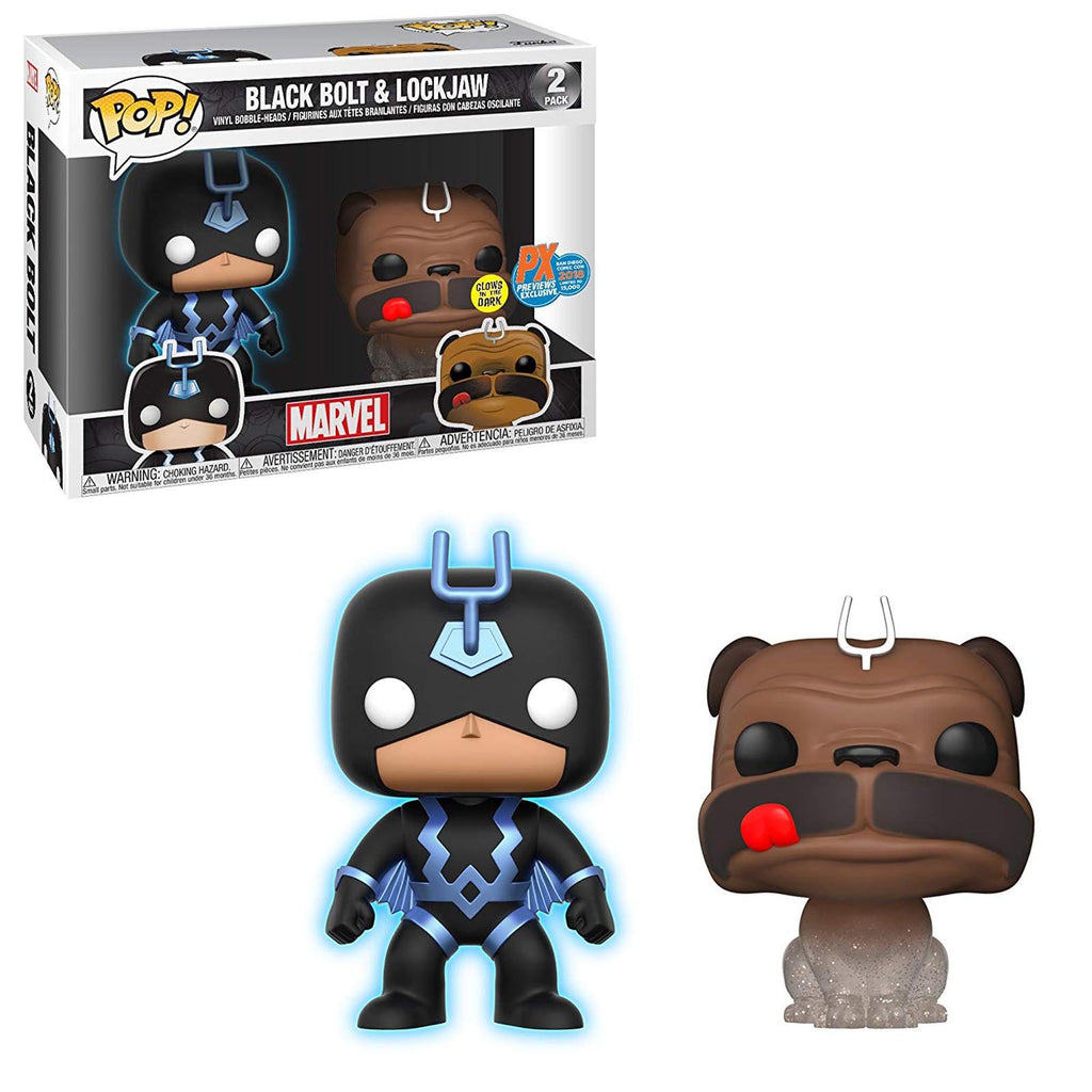 Funko Marvel SDCC PX Exclusive POP Black Bolt And Lockjaw Figure Set