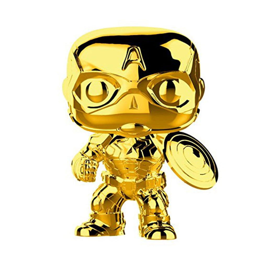 Funko Marvel Stud10s POP Captain America Gold Chrome Vinyl Figure