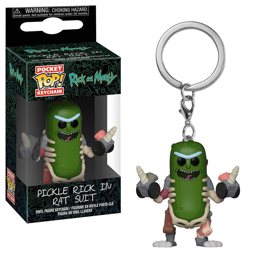 Funko Rick And Morty Pocket POP Pickle Rick In Rat Suit Figure Keychain