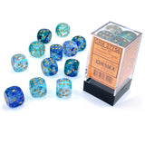 Chessex 7 Set Polyhedral Dice Nebula Oceanic Gold D6 Luminary CHX27756 - Radar Toys