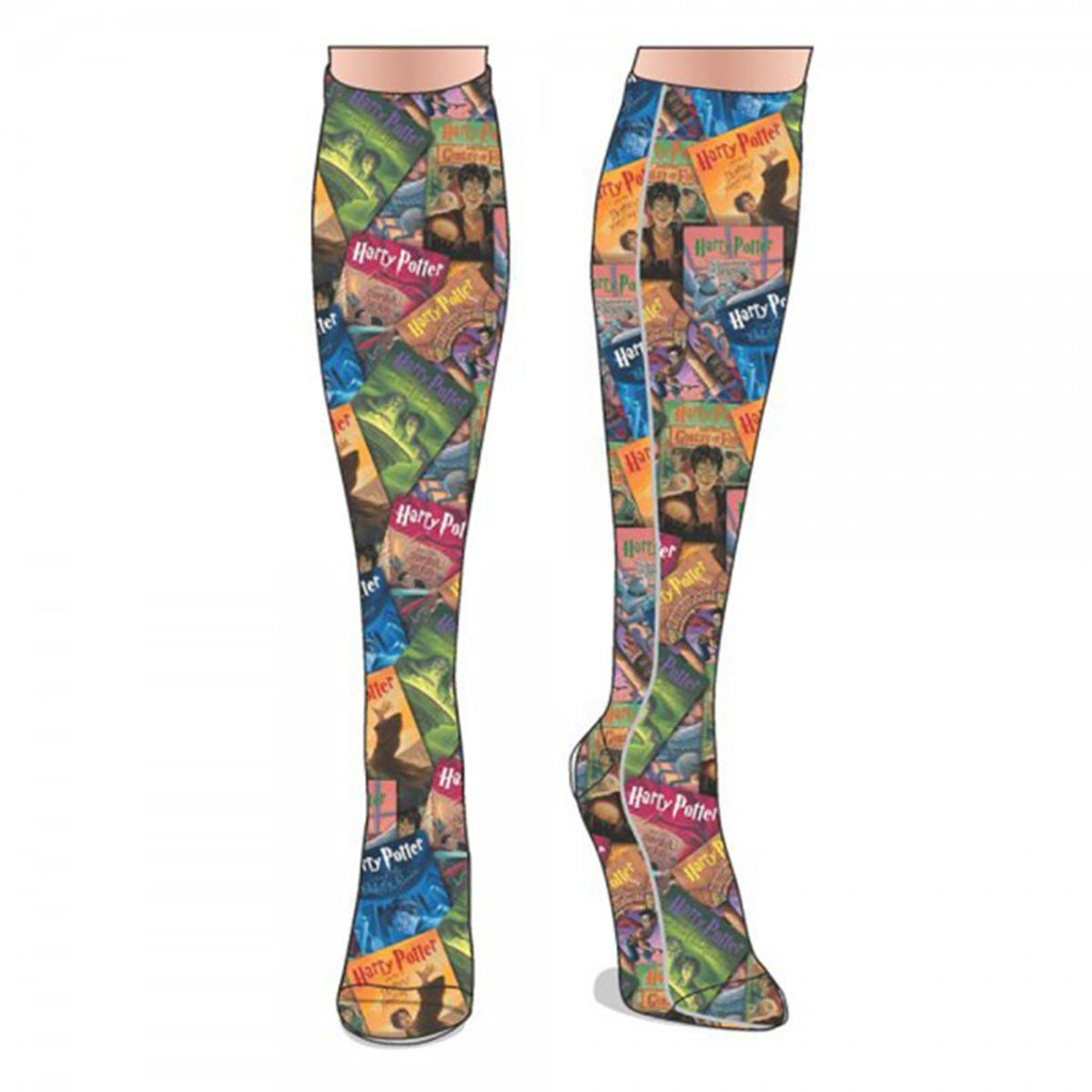 Harry Potter Books Collage Knee High Socks