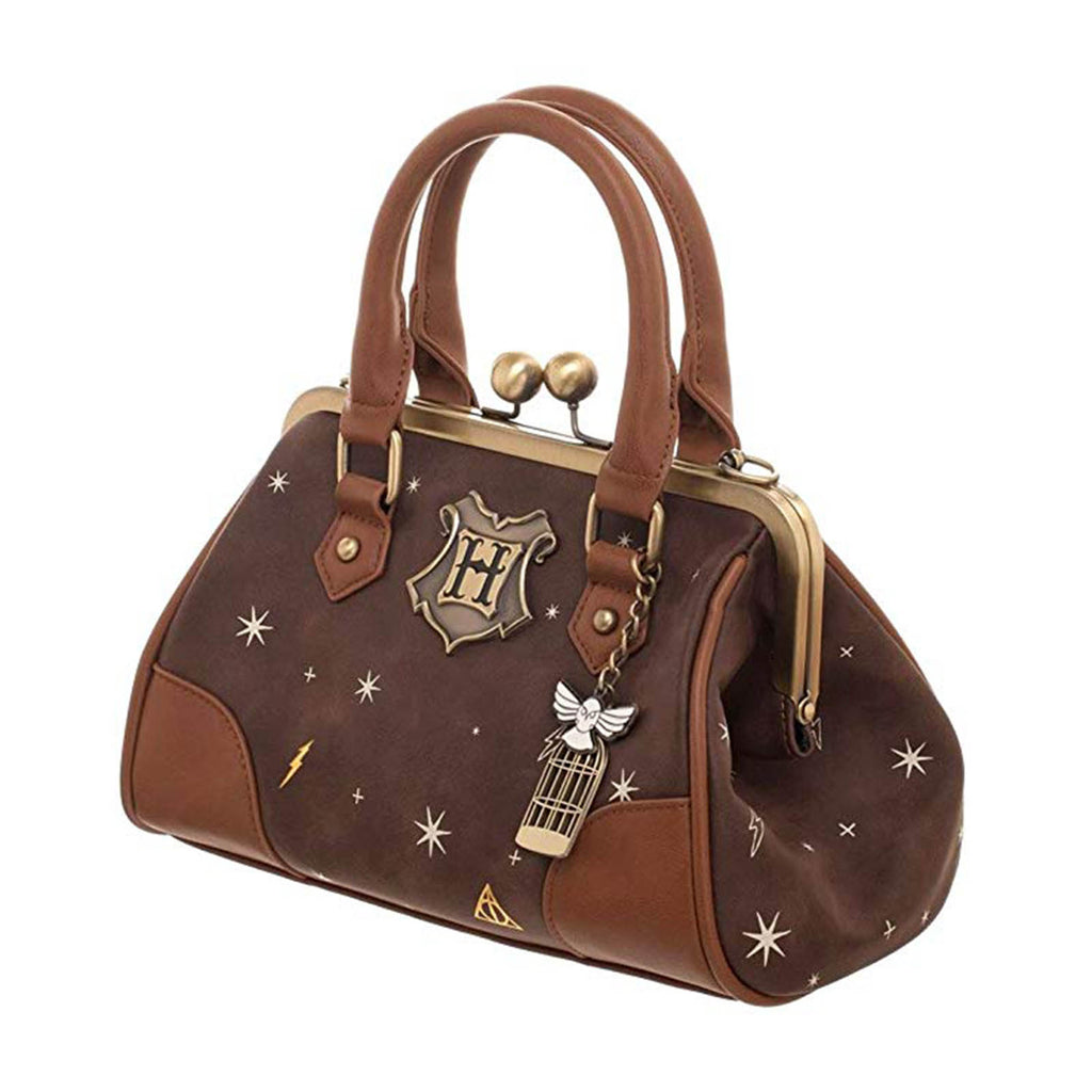 Harry Potter Celestial Kiss Lock Brown Gold Handbag Purse