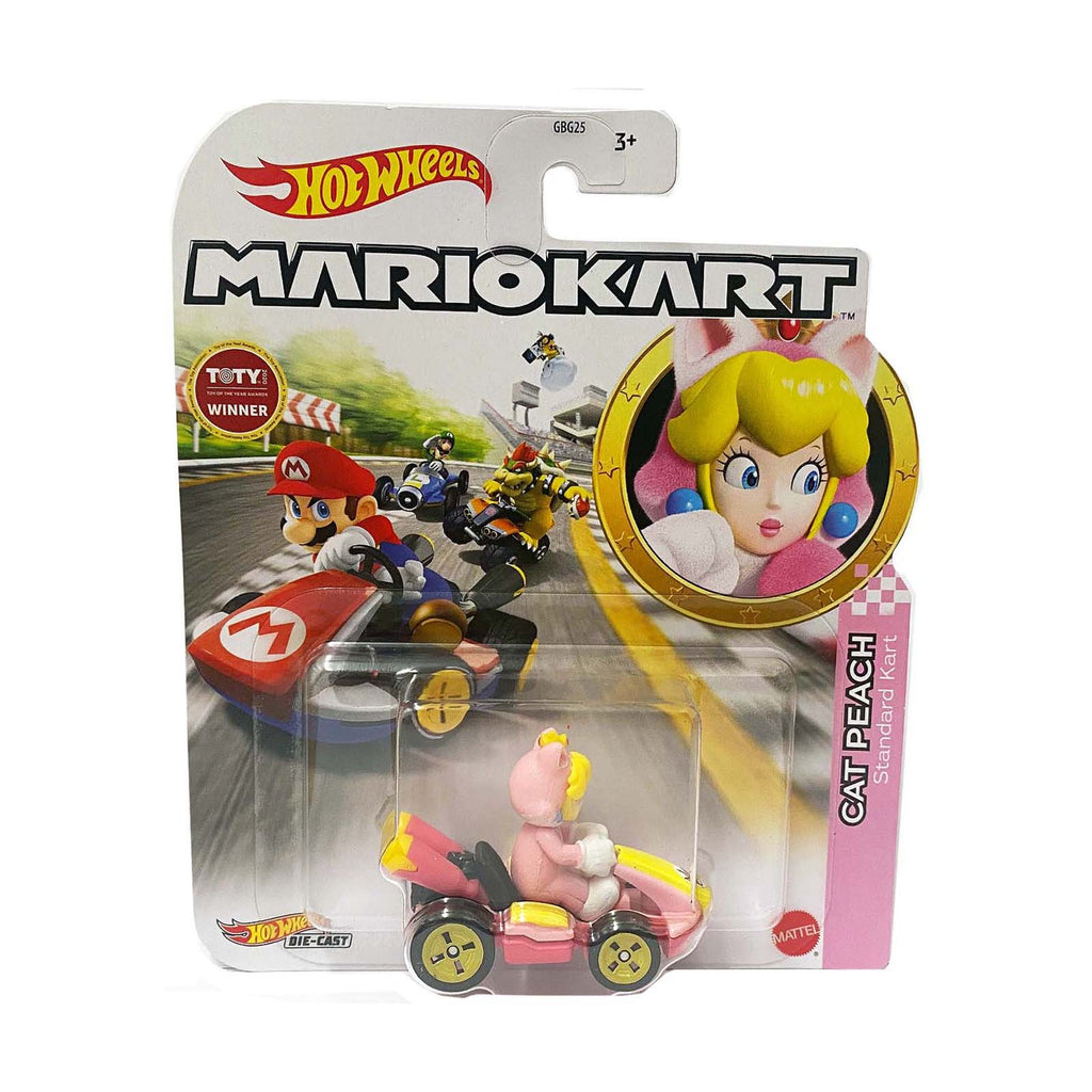 Hot Wheels Mario Kart Cat Peach Standard Kart - Radar Toys