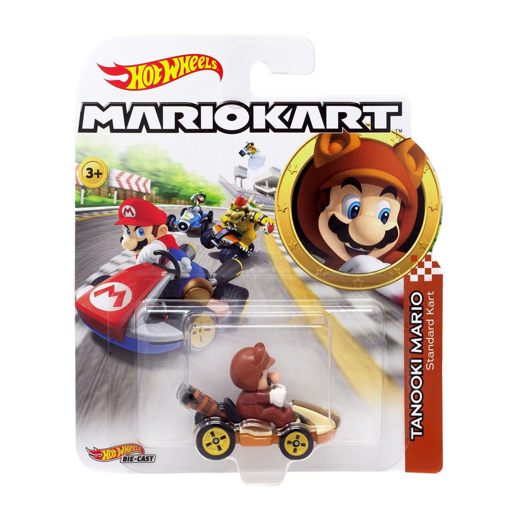 Hot Wheels Mario Kart Tanooki Mario Standard Kart - Radar Toys