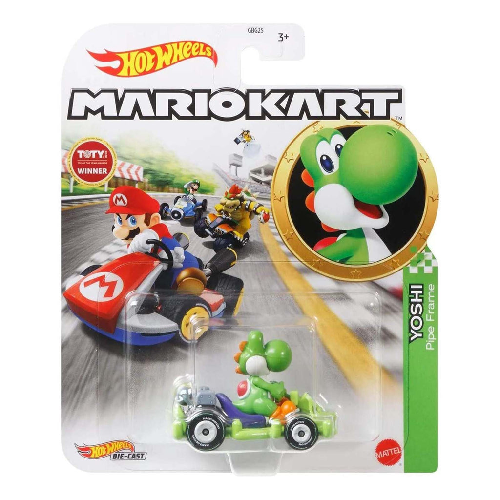Hot Wheels Mario Kart Yoshi Pipe Frame Kart - Radar Toys