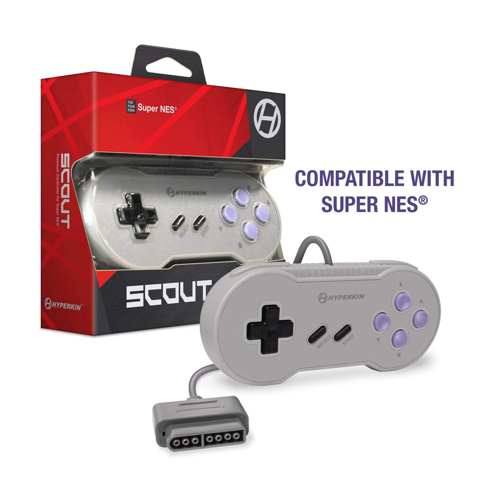 Hyperkin Scout Premium SNES Gray Wired Controller - Radar Toys