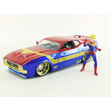 Jada Toys Marvel Avengers Captain Marvel & 1973 Ford Mustang Mach 1 1:24 Diecast Car - Radar Toys