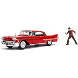 Jada Toys Hollywood Rides Freddy Krueger 1958 Cadillac S62 Die Cast Set - Radar Toys