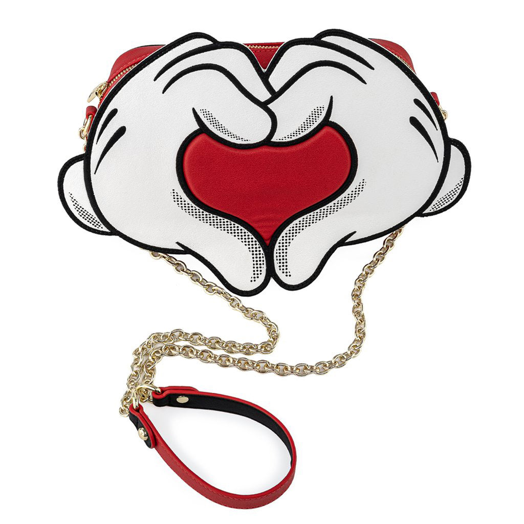 Loungefly Disney Mickey Heart Hands Crossbody Bag Purse