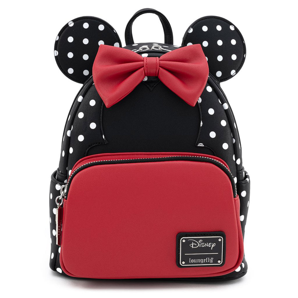 Loungefly Disney Minnie Mouse Black And White Polka Dot Mini Backpack