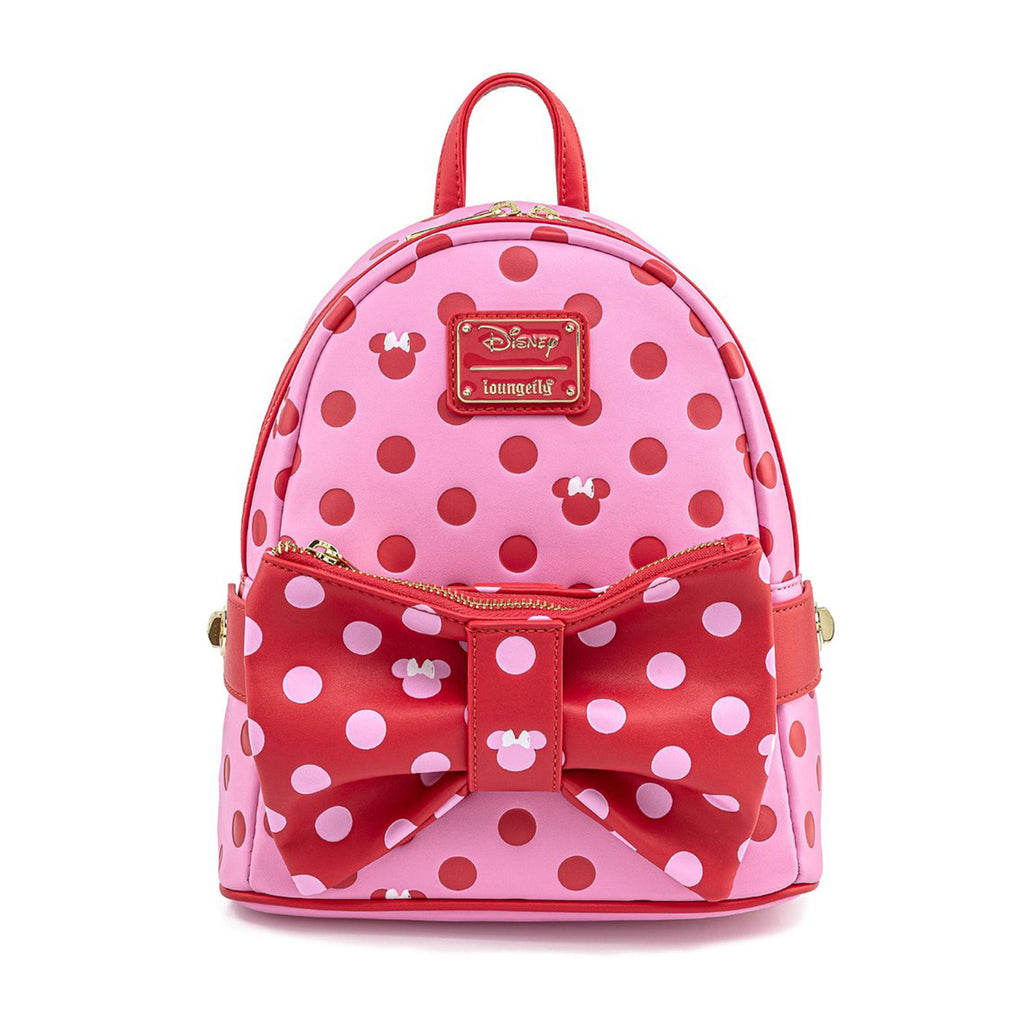 Loungefly Disney Minnie Mouse Dots With Bow Purse Mini Backpack