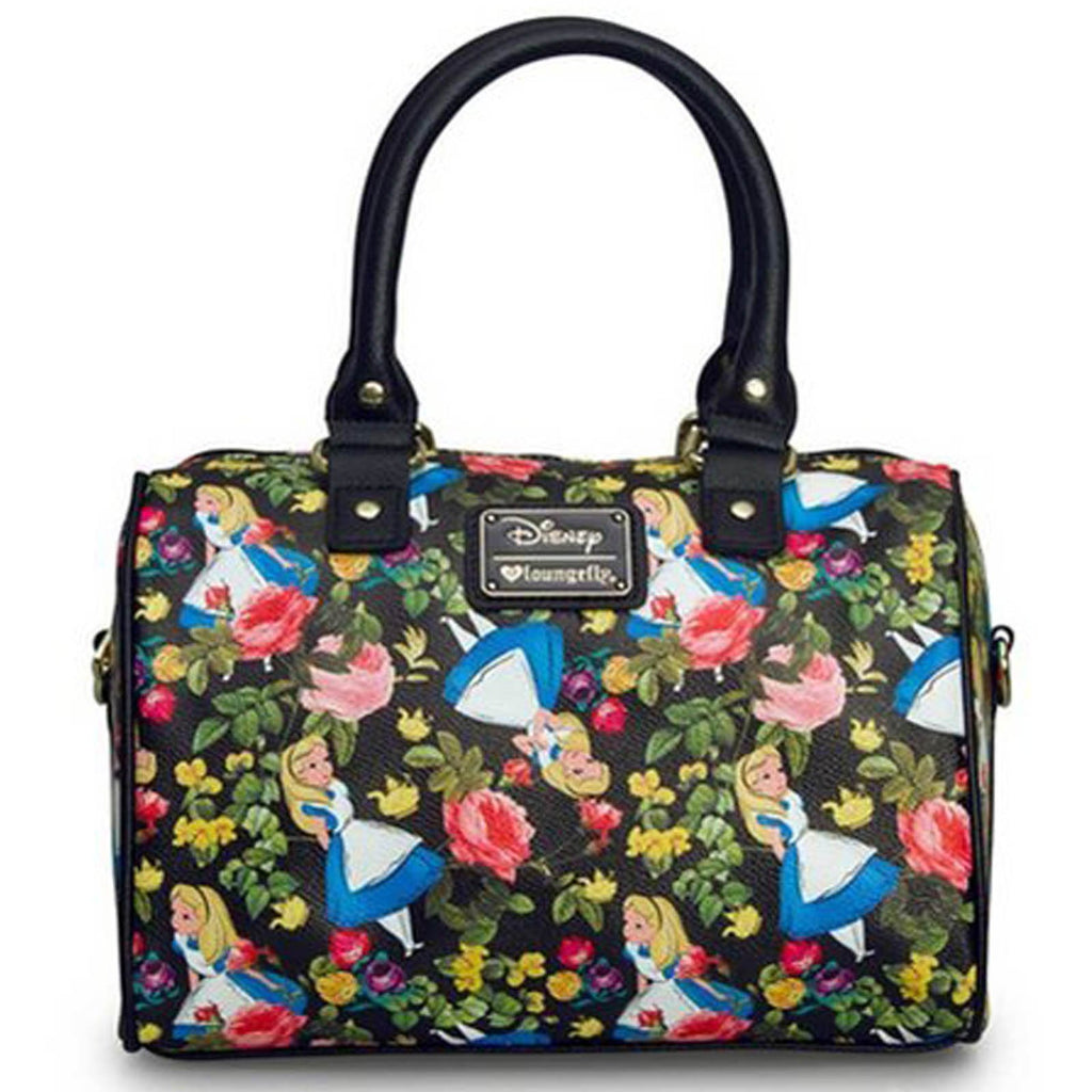 Loungefly Disney Alice In Wonderland Floral Pebble Purse Duffle Bag