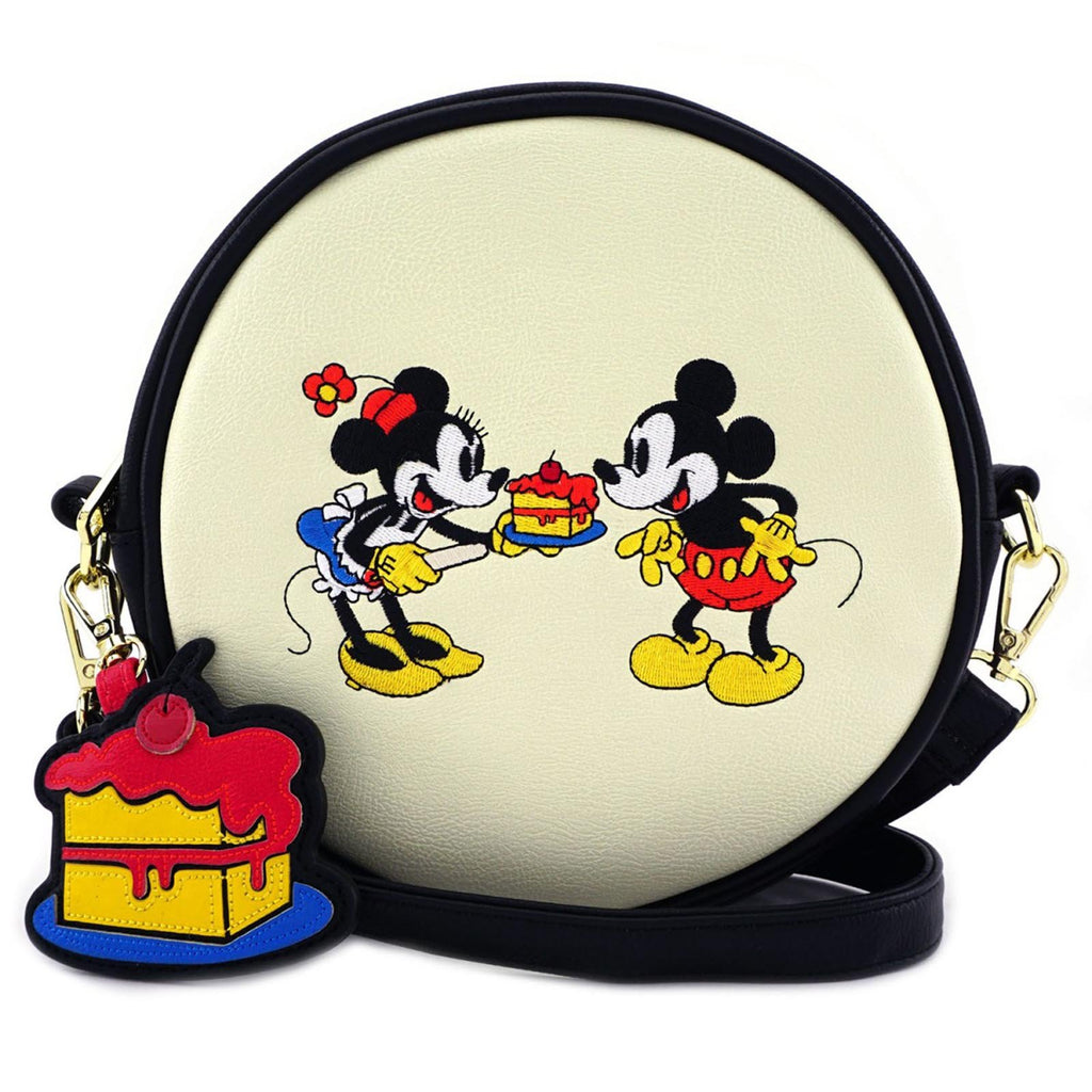 Loungefly Disney Minnie And Mickey Cake Circle Crossbody Bag