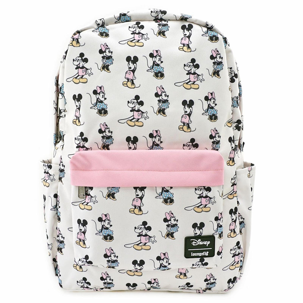 Loungefly Disney Minnie Mickey All Over Print Nylon Backpack