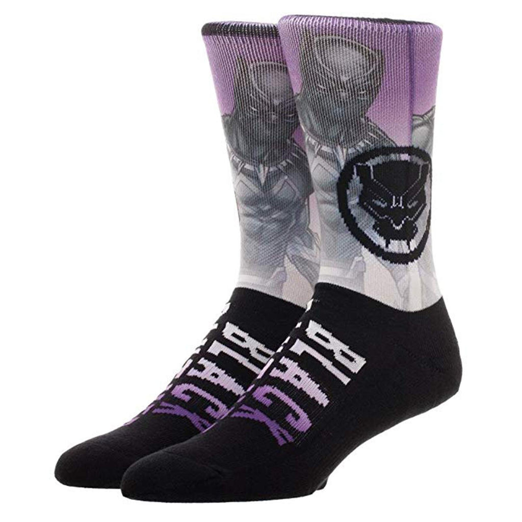 Marvel Black Panther Over Knit Sublimated 1 Pair Of Crew Socks