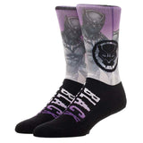 Marvel Black Panther Over Knit Sublimated 1 Pair Of Crew Socks - Radar Toys