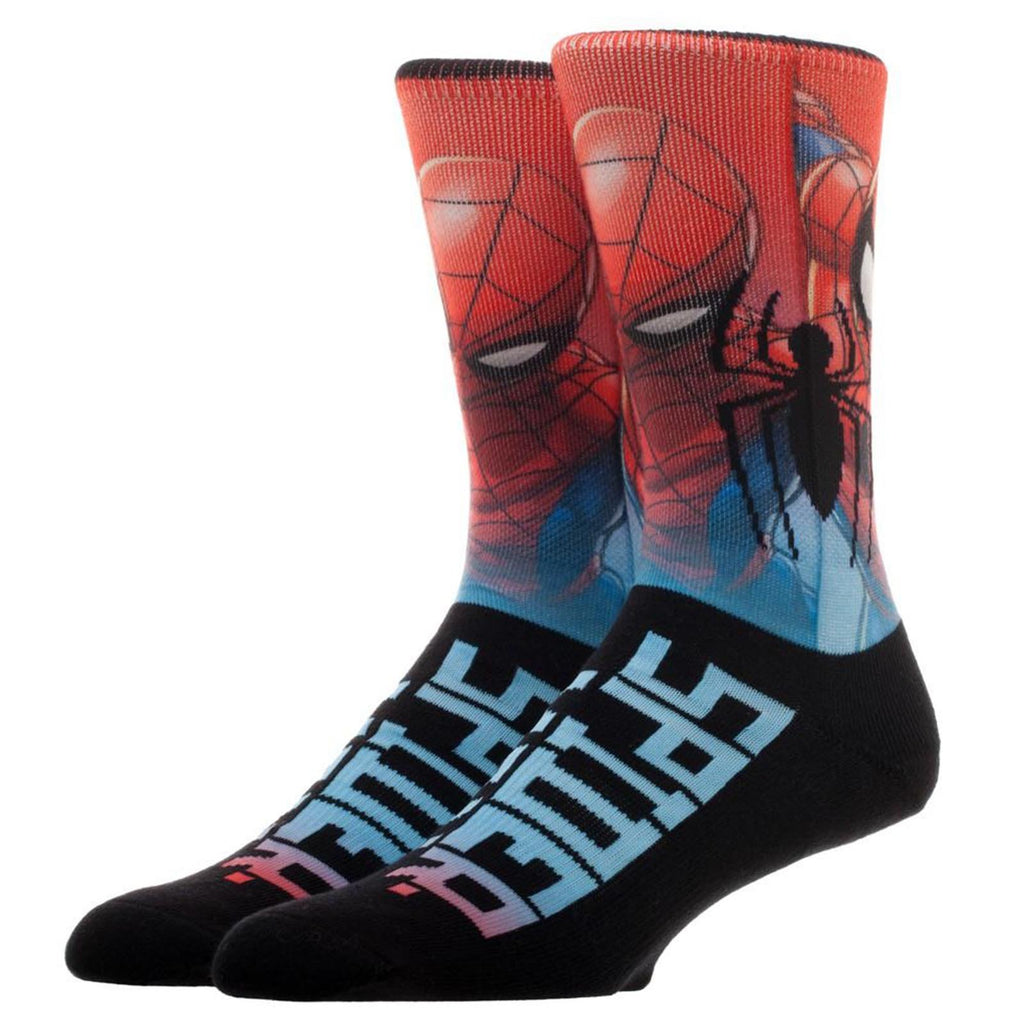 Marvel Spider-Man Over Knit Sublimated 1 Pair Of Crew Socks