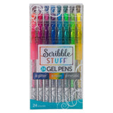 Mattel Scribble Stuff Metallic Neon Glitter 24 Count Gel Pens - Radar Toys