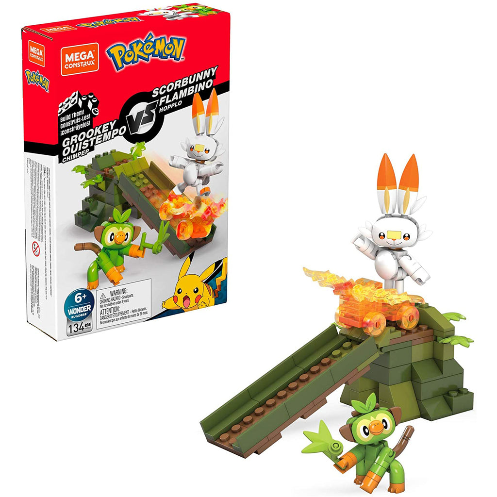 Mega Construx Pokemon Grookey Vs Scorbunny Building Set - Radar Toys