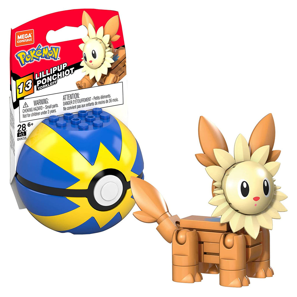 Mega Construx Pokemon Lillipup Poke Ball Building Set - Radar Toys